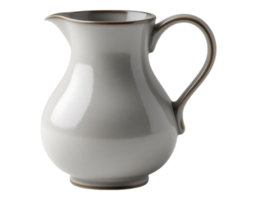 Elegant Ceramic Pitcher with Handle and Spout png