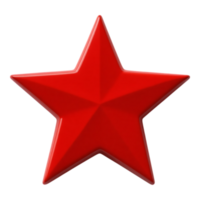 3D Red Star with Transparent Background png
