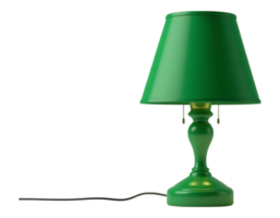 Green Table Lamp with Shade, Isolated on Transparent Background png