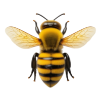 Detailed Close-up of a Honey Bee with Transparent Background png