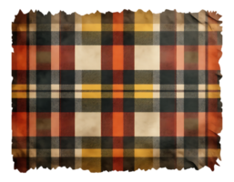 Rustic Plaid Fabric with Torn Edges png