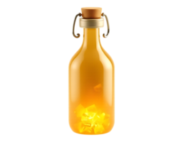 Juice Bottle with Ice Cubes Refreshing Beverage Illustration png