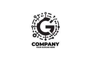 Monogram Letter G with Grid Pattern vector