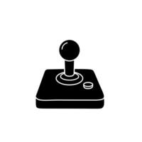 Black silhouette of a retro arcade joystick. illustration ideal for gaming themes, vintage game designs, and minimal controller icons vector