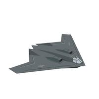illustration of a modern stealth bomber aircraft in dark grey. Futuristic military plane with angular design, isolated on white background vector