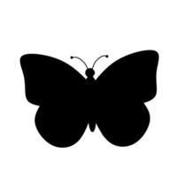 Silhouette of a butterfly in solid black, ideal for stencil art, logo design, tattoo templates, or educational nature graphics. on white background vector
