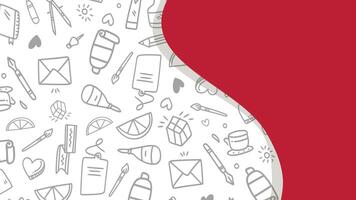 Creative poster background with doodle pattern for Indonesia Eightieth Independence Day design vector