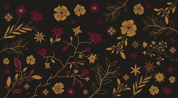 Floral pattern with dark background vector