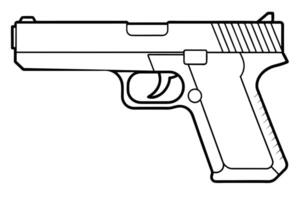 A simple Line Drawing of a Semi-Automatic Handgun vector