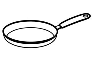 Simple Outline of a Cooking Pan vector