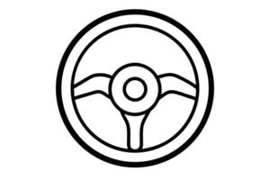 Steering wheel isolated on white background, a simple automotive icon vector