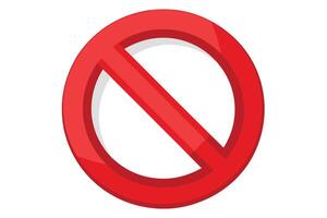 Red prohibition sign, no entry, no access, warning symbol vector