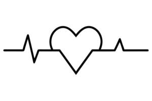 Simple Heartbeat Graphic with Heart Icon vector