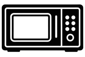 A Simple Black and White Microwave Icon vector