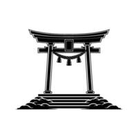 Serene Torii Gate, Minimalist Japanese Symbolism vector