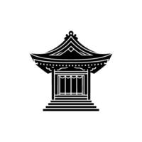 Minimalist Japanese Temple, Geometric vector