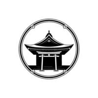 Japanese Torii Gate Emblem, Minimalist, Symbol vector