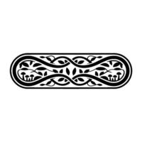Elegant Oval Ornament, Intricate Botanical vector