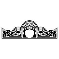 Art Nouveau Forest Emblem - Botanical Border vector