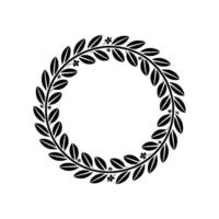 Elegant Laurel Wreath, Minimalist - Circular vector