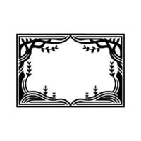 Elegant Botanical Frame, Art Deco Style, Ornament vector