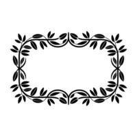 Elegant Botanical Frame, Vintage Style, Minimalist, Olive vector