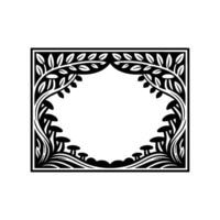 Enchanted Forest Frame, Stylized Botanical Border vector