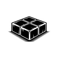 Geometric Block Stack - Minimalist Silhouette vector