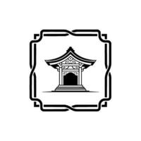 Elegant Asian Gateway, Minimalist, Temple vector
