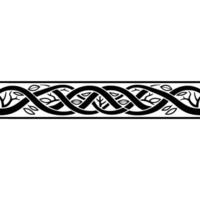 Intricate Celtic Border, Stylized Leaf Pattern vector