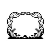 Intricate Forest Frame, Whimsical Botanical Border vector