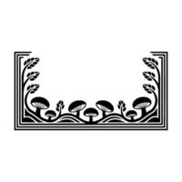 Art Nouveau Mushroom Frame, Decorative Border, Elegant vector