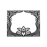 Art Nouveau Floral Frame, Elegant Botanical vector