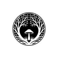 Mystical Forest Emblem Growth, Wisdom, and Natures Secret vector