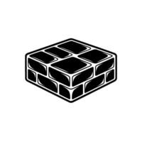 Geometric Block Stack, Minimalist, Solid Black vector