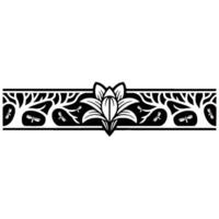 Art Nouveau Floral Border, Dragonfly Motif vector