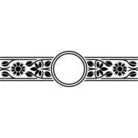 Art Deco Floral Border, Circular Focal Point vector