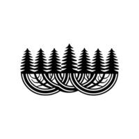 Forest Roots Minimalist Tree Silhouette Emblem vector