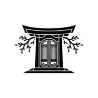 Minimalist Japanese Torii Gate, Serene Silhouette - Minimalism vector