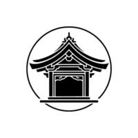 Minimalist Japanese Pagoda Emblem, Serene Symbol of Tradition vector