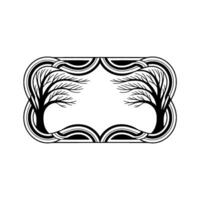 Art Deco Tree Frame, Elegant Botanical, Trees vector