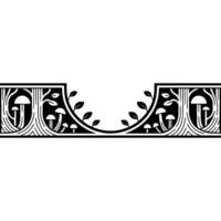 Art Nouveau Mushroom Border, Elegant Botanical, Floral vector