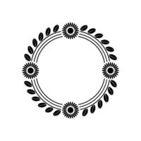 Circular Botanical Frame, Minimalist, Circle vector
