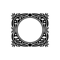 Art Nouveau Frame, Mushroom Motif, Decorative Border vector
