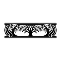 Stylized Tree Border, Art Nouveau Inspired vector