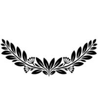 Elegant Black Floral Wreath, Vintage Element - Laurel vector