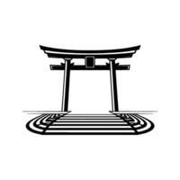 Minimalist Torii Gate Pathway, Serene Reflection vector
