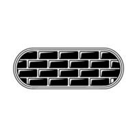 Minimalist Brick Wall Outline, Geometric vector