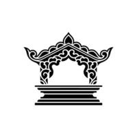 Intricate Archway, Ornamental, Black and White Emblem vector