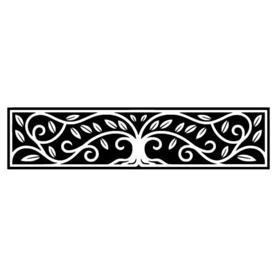 Elegant Black and White Tree Border, Vintage